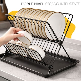 Foto 5 | Foto 5 | Escurridor De Platos Y Vasoso Con Organizador 2 Niveles