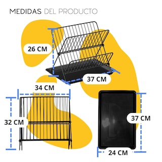 Foto 8 | Foto 8 | Escurridor De Platos Y Vasoso Con Organizador 2 Niveles