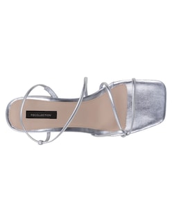 Foto 4 | Foto 4 | Sandalia Con Tacón Exterior Sintético Color Plata Para Mujer De Rbcollection