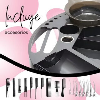 Foto 3 | Foto 3 | Mesa Redonda Auxiliar Estetica Con Juego De Peines