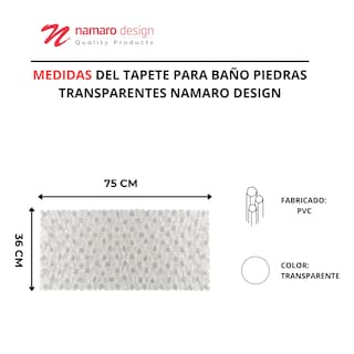 Foto 3 | Foto 3 | Tapete Para Baño Piedras Transparentes Namaro Design Blanco Piedras Transparente