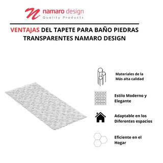 Foto 4 | Foto 4 | Tapete Para Baño Piedras Transparentes Namaro Design Blanco Piedras Transparente