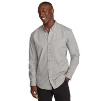 Camisa Eddie Bauer Manga Larga Voyager Flex Para Hombre Gris