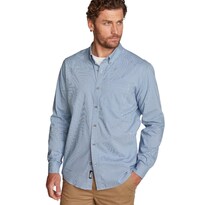 Camisa Eddie Bauer Manga Larga Voyager Flex Para Hombre Azul