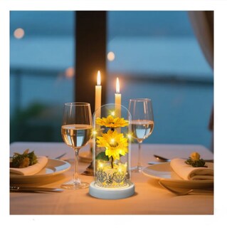 Foto 3 | Foto 3 | Flores Eternas Artificiale Girasoles En Cúpula De Vidrio Modelo Amarillo