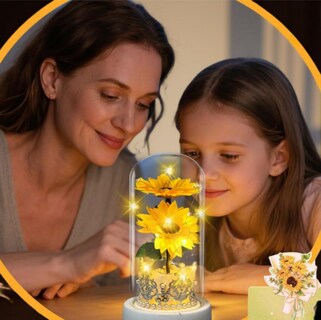 Foto 4 | Foto 4 | Flores Eternas Artificiale Girasoles En Cúpula De Vidrio Modelo Amarillo