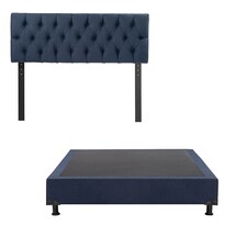 Cabecera Trinity Arlo Color Azul Marino Individual + Box