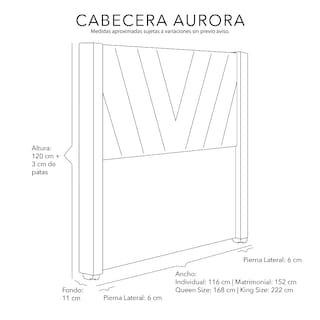 Foto 6 | Foto 6 | Cabecera Dicasa Aurora Color Gris Duk Queen Size
