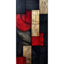 Cuadro Decorativo Geométrico 40x60cm Teturas Metálicas