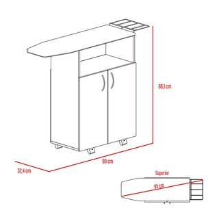 Foto 6 | Foto 6 | Mesa Para Planchar Tambo Blanco Virtual Muebles