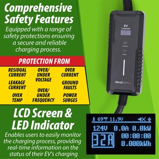 Foto 5 | Foto 5 | Cargador Portátil Para Vehículos Eléctricos Deco Home Nivel 1-2 240v 8-32a 7kw