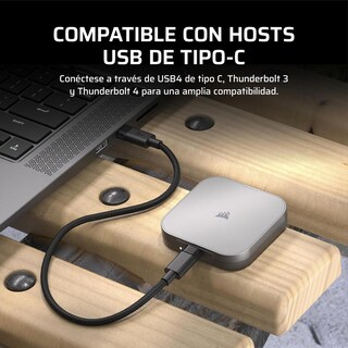 Foto 5 | Foto 5 | Unidad Ssd Externa Corsair Ex400u 4tb Gris Usb Type-c Portátil Con Usb4 Para Windows Pc Y Ios Mac