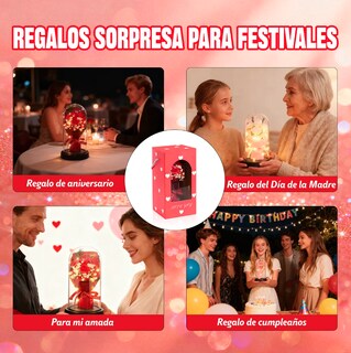 Foto 3 | Foto 3 | Flor Rosa Eterna Con Luz Led Modelo Rosa