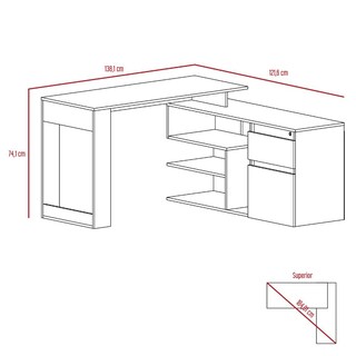 Foto 5 | Foto 5 | Escritorio En L Alteza Café Claro Virtual Muebles