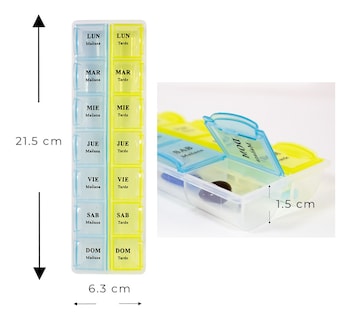Foto 2 | Foto 2 | Pastillero Semanal Organizador Capsulas Medicamentos Blanco