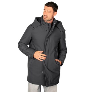 Foto 2 | Foto 2 | Chamarra Larga De Poliester Para Hombre Con Capucha Desmontable Greenlander Gris