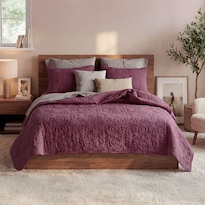 Edredón Ligero Matrimonial Con Fundas De Almohada Real Textil Pinsonic Doble Vista Vino