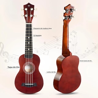 Foto 2 | Foto 2 | Ukulele Soprano Acústico Con Afinador Eo Safe Imports Esi-23908 Café