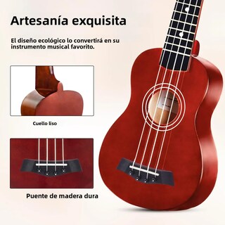 Foto 4 | Foto 4 | Ukulele Soprano Acústico Con Afinador Eo Safe Imports Esi-23908 Café
