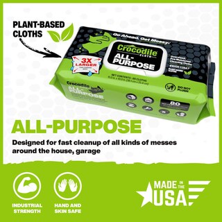 Foto 2 | Foto 2 | Toallitas Limpiadoras Tela De Cocodrilo Multiusos 80 Unidades 15 X 10 Cm