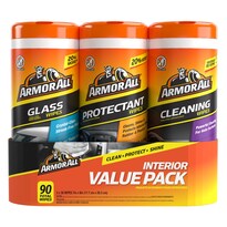 Toallitas Protectoras Armor All Para Limpieza De Vidrios Para Auto Paquete De 90