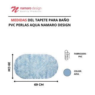 Foto 3 | Foto 3 | Tapete para Baño Pvc Namaro Design Celeste Perlas Aqua