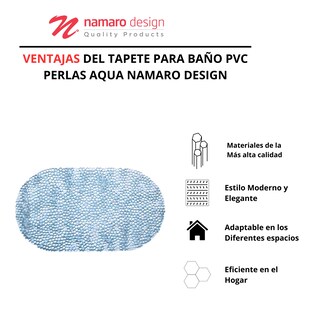 Foto 4 | Foto 4 | Tapete para Baño Pvc Namaro Design Celeste Perlas Aqua