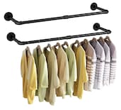 Perchero De Pared Xtellar Tubo Industrial Vintage Hierro Fundido Con Kit De Montaje Negro