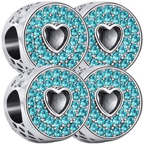 Charm Corazón Con Zirconiasventdepot Mxxkh-004 4 Piezas Plata S925 Chapaplateado