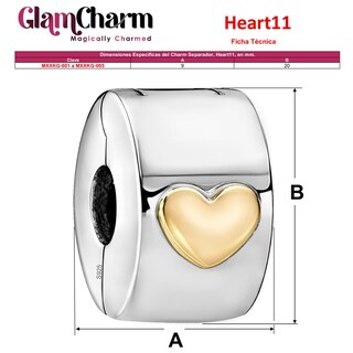 Foto 5 | Foto 5 | Charm Plata S925 Corazonventdepot Mxxkg-003 3 Piezas Plata S925 Chapaplateado