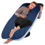 Almohada De Maternidad Xtellar Relleno Autoajustable Con Forro Impermeable Y Funda Desmontable Azul