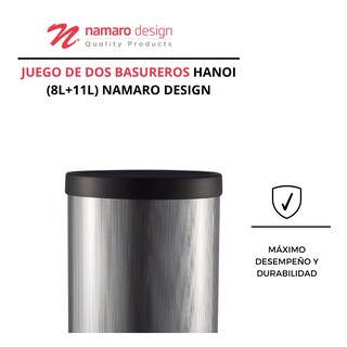 Foto 2 | Foto 2 | Juego De 2 Basureros Hanoi (8l + 11l) Con Tapa Y Pedal Namaro Design