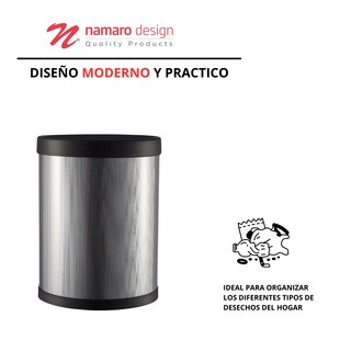 Foto 4 | Foto 4 | Juego De 2 Basureros Hanoi (8l + 11l) Con Tapa Y Pedal Namaro Design