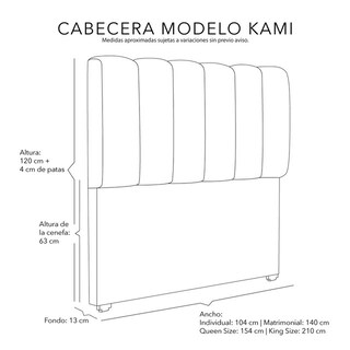 Foto 6 | Foto 6 | Cabecera Dicasa Kami Color Gris Oxford King Size