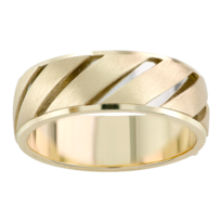 Argolla De Matrimonio Fonelli Sensualidad Ii Oro Amarillo 14k 7mm Brillo Elegante-5.5
