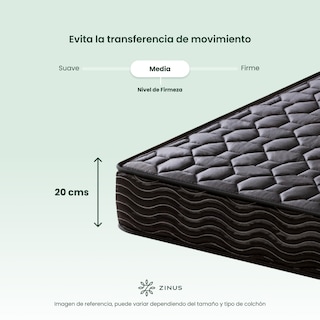 Foto 5 | Foto 5 | Colchón Zinus Essentials Individual 20 Cm De Alto Color Negro Con 10 Años De Garantía