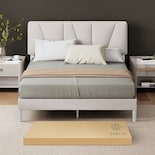 Base De Cama Con Cabecera Zinus Maya Matrimonial Tapizada Con 5 Años De Garantía