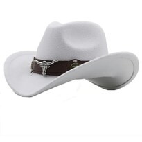 Sombrero Vaquero Unisex Moda Resistente Atractivo Versatil Eo Safe Imports Esi-23956 Blanco