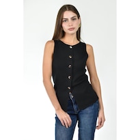 Top sin Mangas Roman Fashion Negro para Mujer