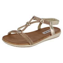 Sandalias De Piso Exterior Sintético Color Café Para Mujer De Rbcollection
