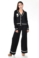 Sueter y Pantalón con Broche Roman Fashion Negro para Mujer