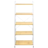 Librero Estilo Industrial 5 Estantes Madera Clara 59x24x128 Cm Ideen