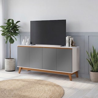 Foto 1 | Foto 1 | Aparador Blanco/gris Kappesberg 156 Cm 4 Puertas