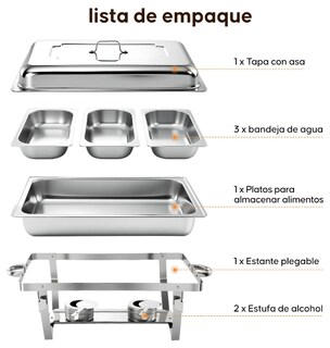 Foto 4 | Foto 4 | Bufetera Xtellar Triple Compartimento Plegable De Acero Inoxidable – Plateado