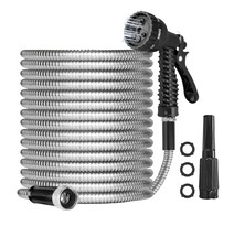 Manguera De Jardín Expandible De Hasta 15 M Con 8 Modos Modelo Gris