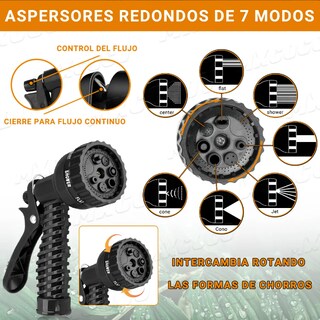 Foto 2 | Foto 2 | Manguera De Jardín Expandible De Hasta 15 M Con 8 Modos Modelo Gris