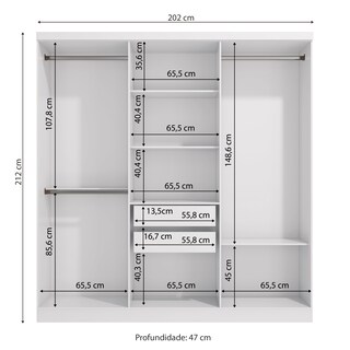 Foto 3 | Foto 3 | Closet Matrimonial Ropero Kappesberg 6 Puertas Blanco