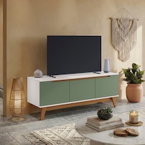 Rack Tv 55'' 136 Cm Blanco/verde 3 Puertas Kappesberg