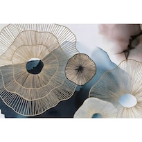 Cuadro Decorativo Abstracto 90x122cm Radiales De Tinta