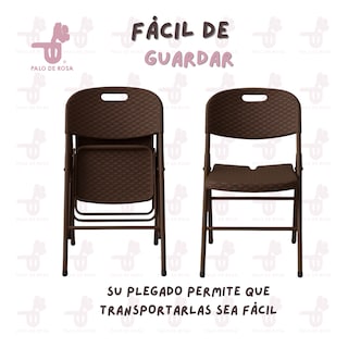 Foto 5 | Foto 5 | Silla Plegable Ratán INMATMEX Resistente para Jardín, Eventos, Fiestas, Exterior y Fácil de Transportar, Café 10 Piezas